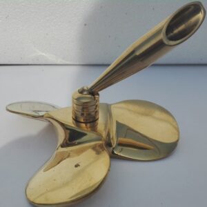 Portapenna Elica in Ottone Lucido