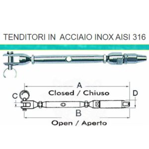 TENDITORI IN ACCIAIO INOX AISI 316.