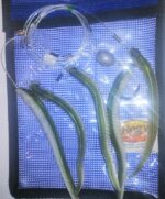 4 HOGI LURES MONTATI SU CAVETTO 150LB + 1 ARMATO AMO WMC 8/0