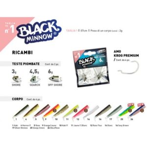 FIIISH BLACK MINNOW TAGLIA 1 70MM