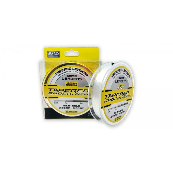 asso-tapered-shock-leaders ASSO TAPERED SHOCK LEADER 10 X 15 MT - immagine 1