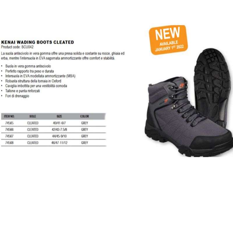kenai-wading-boots-cleated-suola-in-gomma-4647 SCIERRA KENAI WADING BOOTS CLEATED SUOLA IN GOMMA 46/47 - immagine 1